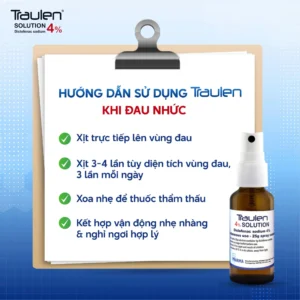 Để Traulen phát huy hiệu quả giảm đau nhanh và an toàn, hãy lưu ý thực hiện theo hướng dẫn sử dụng