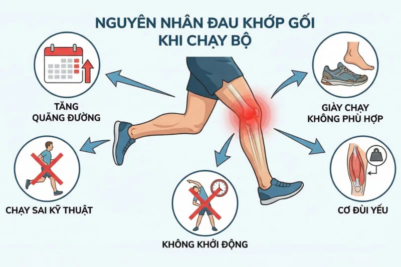 Hiểu rõ nguyên nhân gây đau gối sẽ giúp người tập điều chỉnh cách chạy và giảm nguy cơ chấn thương